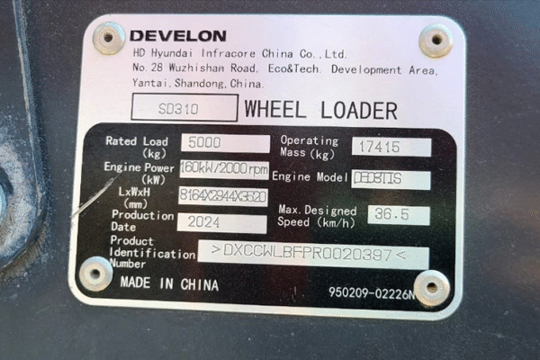 CARGADOR FRONTAL DEVELON SD310 - 0397 - Imagen 3