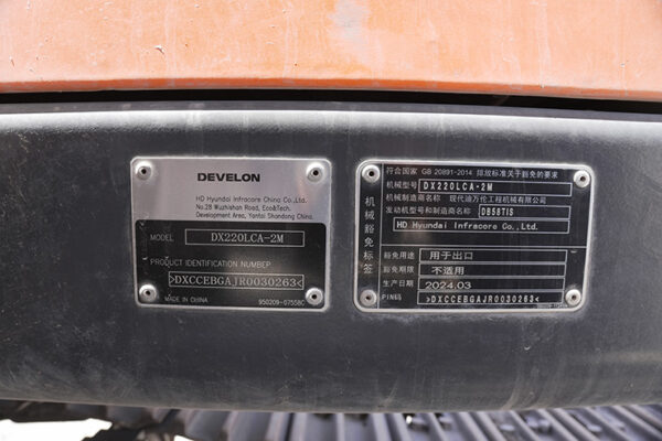 EXCAVADORA DEVELON DX220LCA - 0263 - Imagen 2