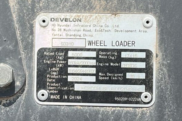 CARGADOR FRONTAL DEVELON SD310 - 0435 - Imagen 4