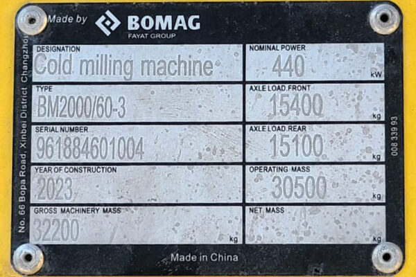 PERFILADORA BOMAG BM2000/60-3 - 1004 - Imagen 4