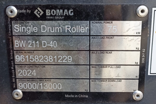 COMPACTADOR SENCILLO BOMAG BW 211 D-40 - 1229 - Imagen 4