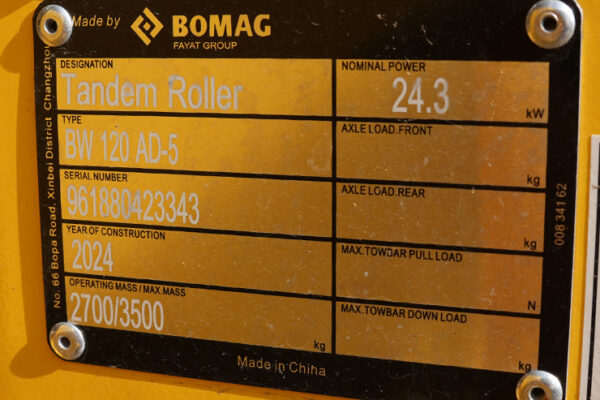 COMPACTADOR RODILLO DOBLE BOMAG BW 120 AD-5 - 3343 - Imagen 5