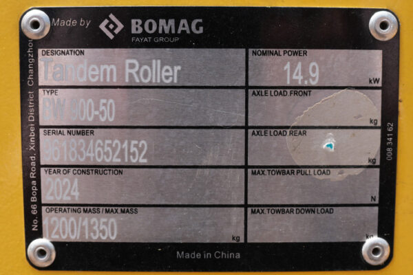 COMPACTADOR RODILLO DOBLE BOMAG BW 900-50 - 2152 - Imagen 4
